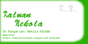 kalman nekola business card